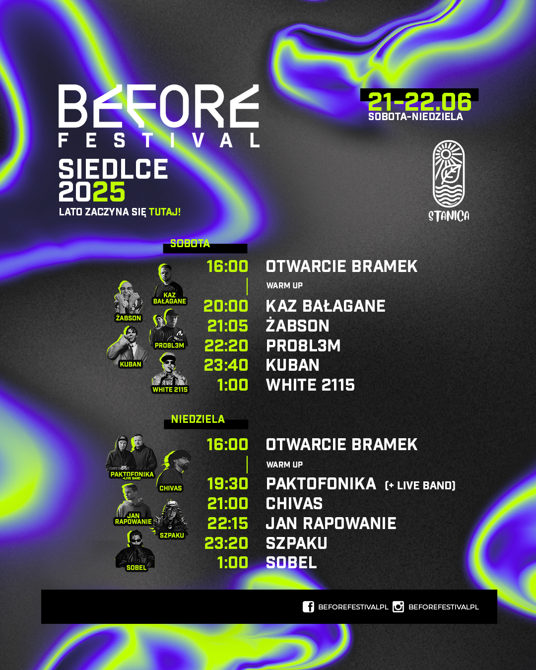 BEFORE FESTIVAL 2025 TIMETABLE LINEUP KTO I O KTOREJ ZAGRA